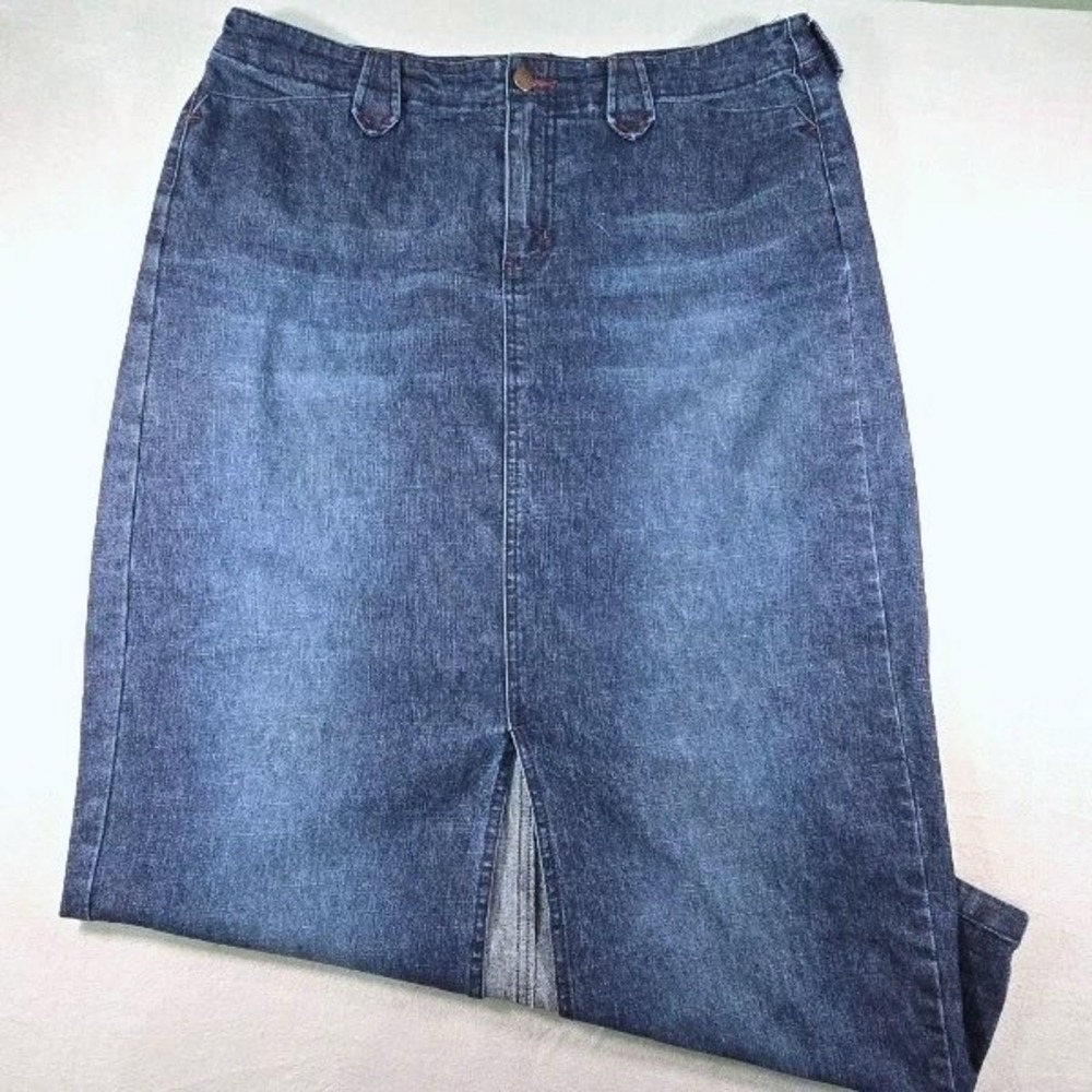 Venezia Denim Skirt Women's Size 14 Dark Wash Jean Stretch Casual Classic
